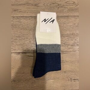N/A Socks White, Grey, and Blue
